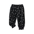 thumbnail image 1 of IROINID Clearance Boy Girl Pants Summer Summer Pants Cotton Linen Strap Rabbit Print Mosquito Proof Pants,Black, 1 of 3