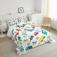 thumbnail image 3 of Manfei Truck Plane 3 Pieces Queen Comforter Set,Cartoon Car Bedding Sets,Transportation Theme Bedding Comforter Set,Breathable Kawaii Room Decorative,Reversible, 3 of 8