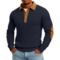 thumbnail image 1 of Ceisia Men's Slim-Fit Ribbed Color-Blocked Polo Knit Top Multi-Solid for Fall/Winter Gift, 1 of 6