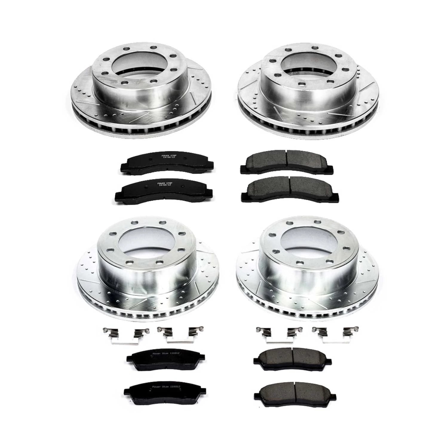 PowerStop Front and Rear Z23 Evolution Sport Carbon-Fiber Ceramic Brake Pad and Drilled & Slotted Rotor Kit Fits: FORD Select Models K1887