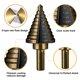 thumbnail image 2 of Juego de brocas escalonadas IRONANT, 5 unidades, HSS Titanium, 50 tamaños, 2 of 7