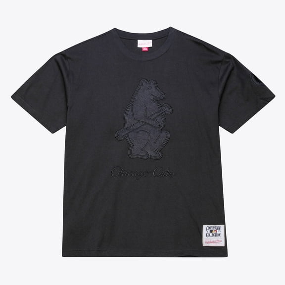 Men Mitchell & Ness Black Chicago Cubs Cooperstown Collection Phantom T-Shirt