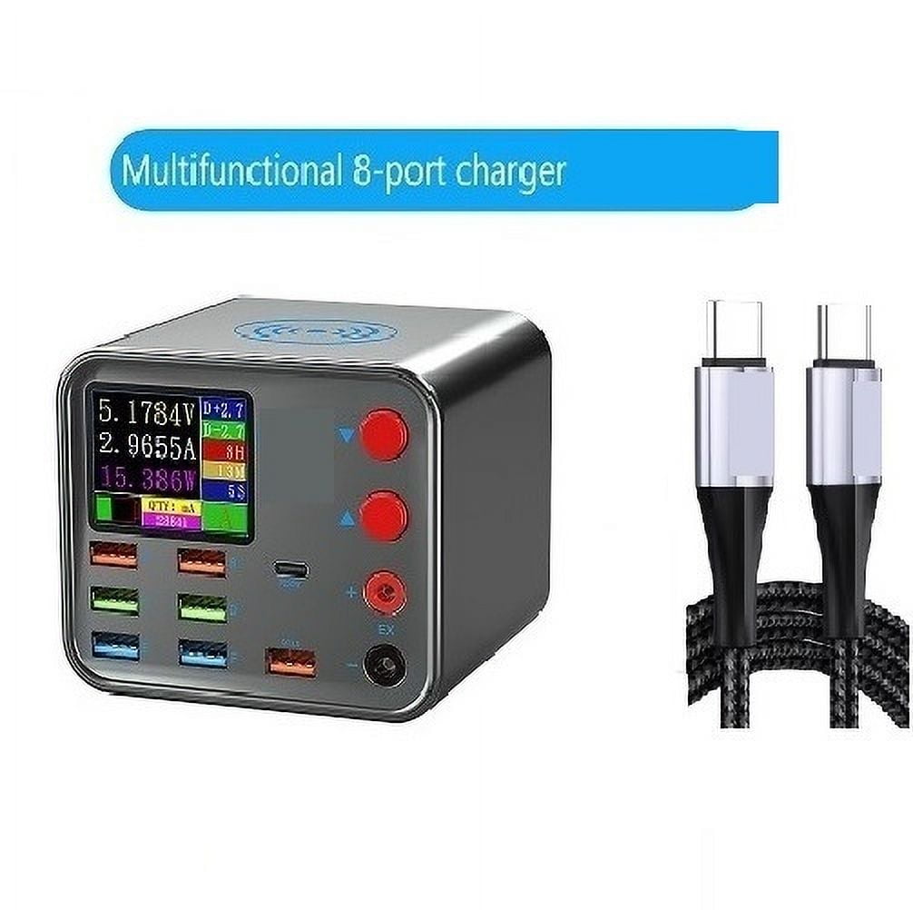200W 8 Ports USB C Wall Charger Block Fast Wireless Charging Station Hub PD 65W Compatible ,Safe and Reliable