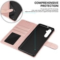 thumbnail image 4 of Galaxy S24,S24 Plus,S24 Ultra 5G Case,Samsung Galaxy S24 Wallet Case, Galaxy S24 Leather Case, Njjex PU Leather Folio Flip Cover Magnetic Closure TPU Shockproof Protective Case Kickstand Strap - Pink, 4 of 6