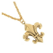 KY & CO Gold Tone Fleur De Lis Symbol Pendant Necklace French Rope Chain Ladies Adult Female Women