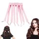 thumbnail image 1 of Rizadores de pelo sin calor para peinados nocturnos con diadema ajustable, rulos sin calor, color rosa., 1 of 5