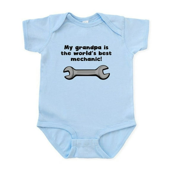 CafePress - My Grandpa Is The Words Best Mechanic Body Suit - Baby Light Bodysuit, Size Newborn - 24 Months