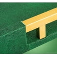 thumbnail image 7 of Home Redefined 17.5”x12” Rectangle Shagreen Faux Leather Decorative Serving Tray with Gold Polished Metal Handles, Emerald Green, 7 of 7