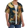 thumbnail image 2 of Fotbe Leopard Reading Tarot Cards Camisa Estampada de Manga Corta para Hombre, Casual de Verano, Estilo Playero, Sin Arrugas-Large, 2 of 5