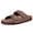 Brown, variant on Women's Cork Footbed Slide Sandals, Comfortable Flat Sandals with Adjustable Buckle, Apricot