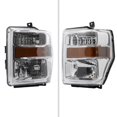thumbnail image 2 of Spec-D Tuning Headlight Assembly 2LH-F25008-RS Factory Style Headlight With Amber Reflectors; Clear Lens; ABS Plastic Chrome Housing; DOT/SAE Approved; Set Of 2; Bulbs Not Included, 2 of 10