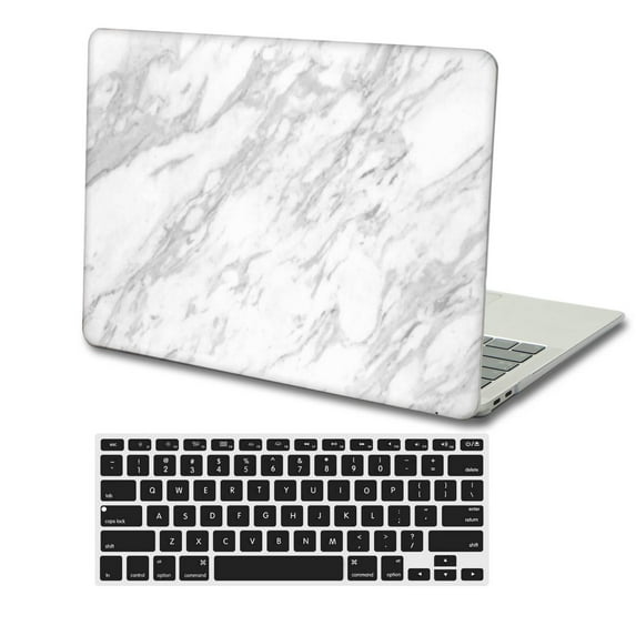 KSK KAISHEK Plastic Hard Shell Compatible 2022 - 2018 Release MacBook Air 13" Retina Display and Touch ID + Black Keyboard Cover Model: A2337 m1 A2179 A1932 Marble A 91