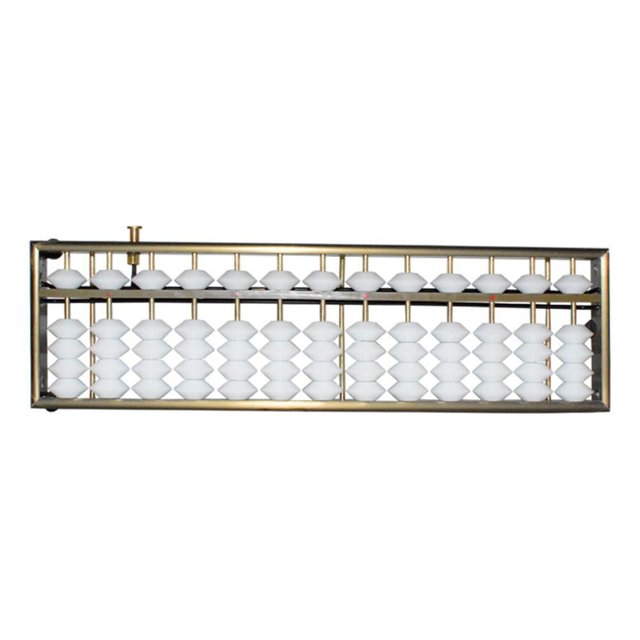 Calculadora Soroban de Ábaco de Metal Profesional ANGGREK Para Niños Tamaño 26,5x7,5x1,7 cm Blanco