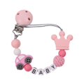 thumbnail image 1 of Suxm Pacifier Chain Baby Supplies Car Silicone Pacifier Chain Clip Baby Teeth Chain (1 Pcs, Pink), 1 of 4