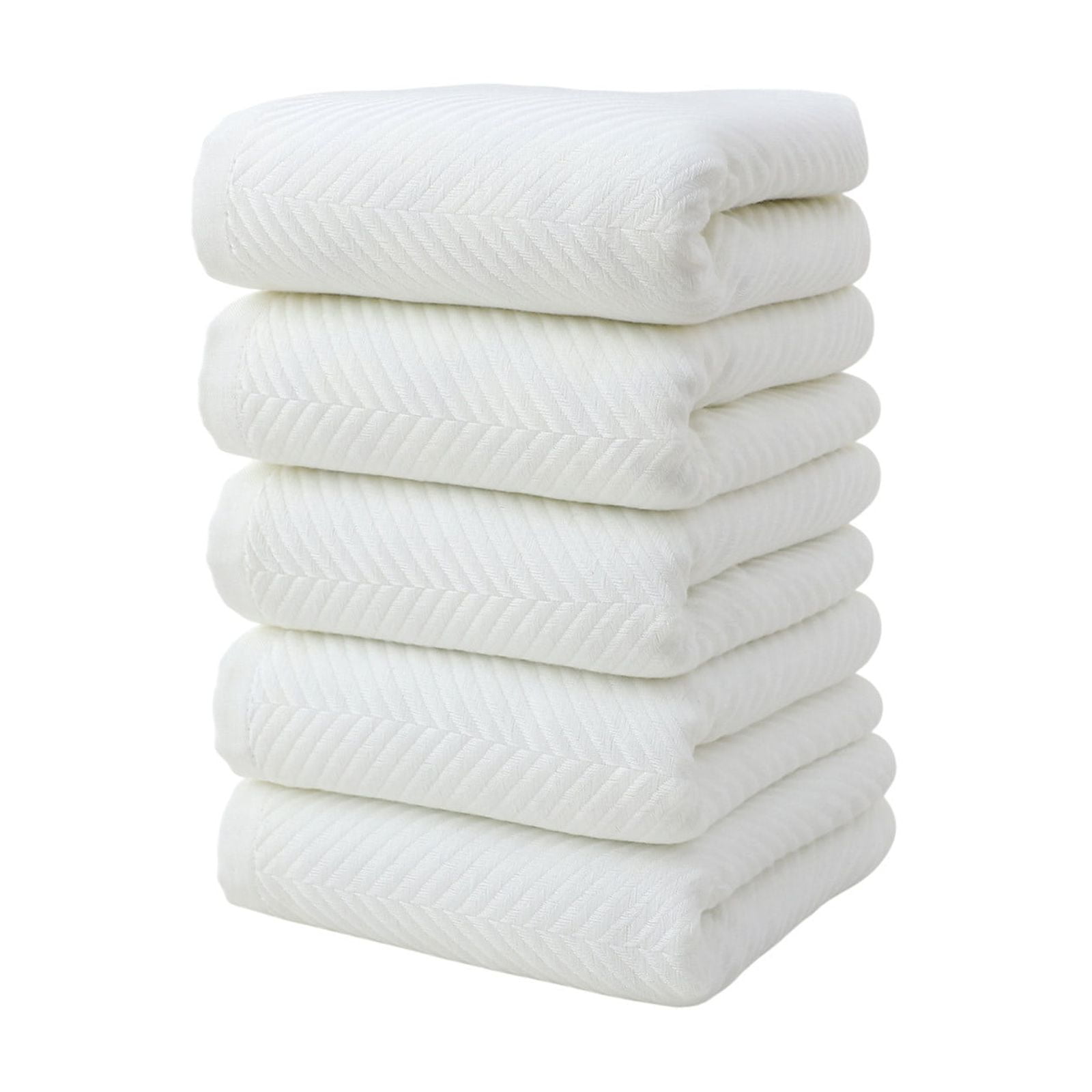 RBCKVXZ Microfiber Washcloths 5 Pack, 14x29 Inch Thin Highly Absorbent and Soft Face Towel for Bathroom, Hotel, Spa, Gym, and Kitchen, White
