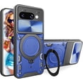 thumbnail image 1 of KOMI for Google Pixel 9a 6.3" Armor Case with Magnetic Ring Kickstand, Rugged Military Grade Shockproof Case with Slide Camera Lens Cover for Google Pixel 9a Blue, 1 of 5