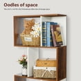 thumbnail image 5 of Wooden Bookcase, Freestanding Decorative Storage Shelves, Room Divider Display Shelf, 4-Tier Bookshelf, Walnut&White, 5 of 7