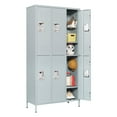 thumbnail image 1 of Metal Locker 6 Doors Employees Locker Storage Cabinet Locker School Hospital Gym Locker Requires Assembly (Gray-6 Doors), 1 of 8