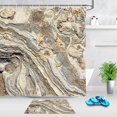 thumbnail image 3 of LB Marble Shower Curtain Rustic Country Style Slate Stone Wall with Rocks Texture Bathroom Curtain Set with 12 Hooks,Waterproof Fabric 78x72 Inch, 3 of 6