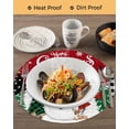 thumbnail image 3 of 13 Inch Round Placemats Set of 4, Red Snowman Christmas Non Slip Heat Insulation PP Table Mats, Winter Xmas Tree Snowflake Washable Place Mats for Kitchen Dining Party Table Decor, 3 of 7