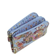 Vera Bradley Women's Cotton RFID Double Zip ID Wallet Provence Paisley