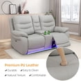 thumbnail image 5 of Caberryne Leather Recliner Sofa Set for Living Room Furniture Set, Power Reclining Loveseat and Chair with LED Lights/Charging Ports/Deep Seats for House/Home Theater(3 Seater), 5 of 7