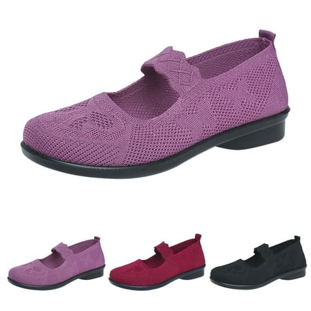 

eczipvz Womens Shoes Dressy Casual Loafers for Women Classic Round Toe Slip On Loafers Comfortable Penny Casual Shoes Purple