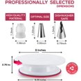 thumbnail image 3 of 200 Pcs Gâteau Ensemble de Décoration Kit- Gâteau Plateau Tournant Support avec des Sacs à Douilles et des Conseils -2 Spatule-Cake Niveleur & Glaçage Plus Lisse-55 Tuyaux Conseils & Buses-Bouilloires -20 Doublures de Cupcake, 3 of 7