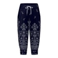 thumbnail image 4 of YDLCAFD Capris For Women Print Pants Bottom High Waist Drawstring Joggers, 4 of 5