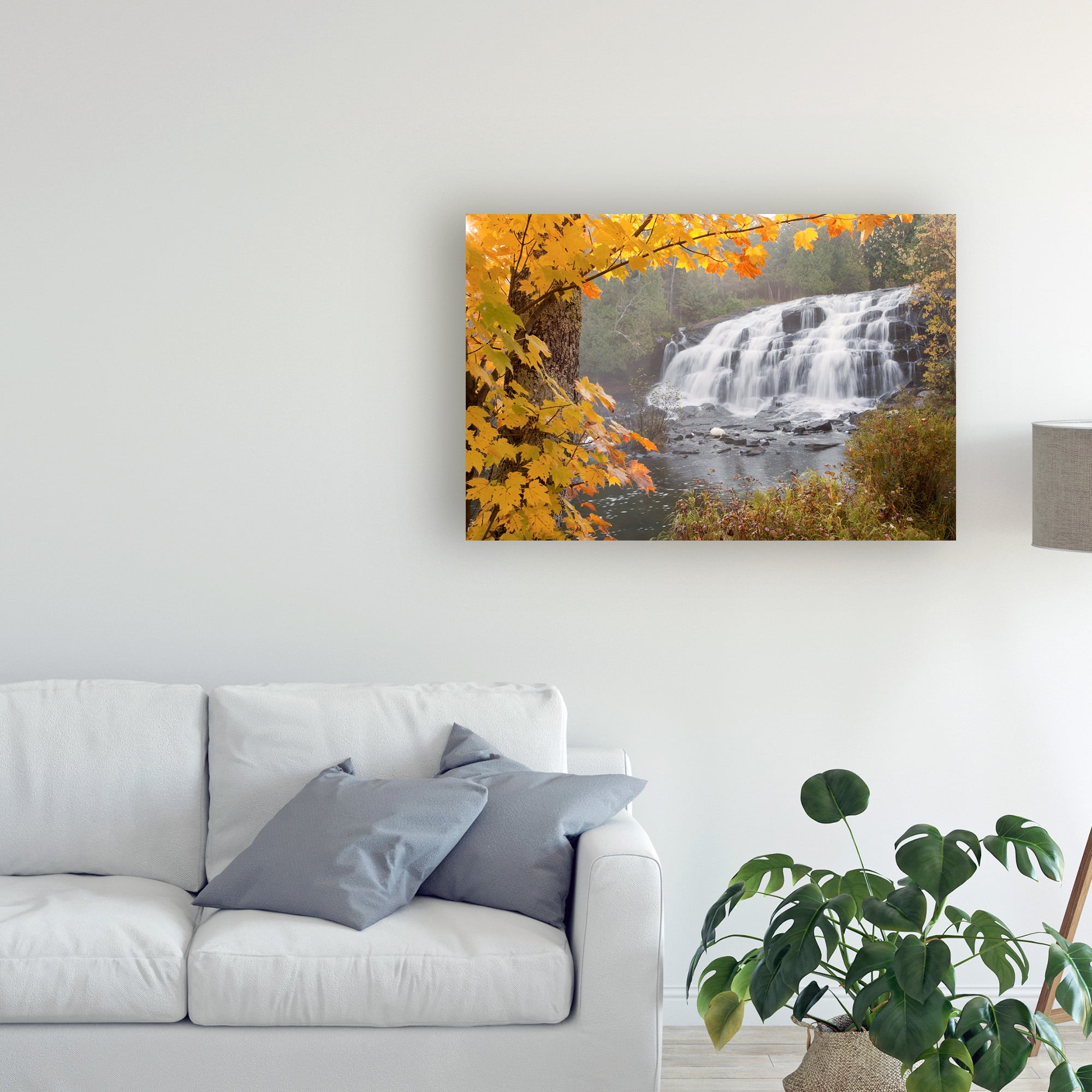 Trademark Fine Art 'Lower Bond Falls In Autumn Bruce Crossing Mi Color' Canvas Art by Monte Nagler