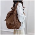 thumbnail image 2 of KKLDOGS Washed Canvas Casual Backpack, Soft Lightweight Daily Daypack, Large Capacity Travel Rucksack With Front Pocket, Simple Multipurpose Shoulder Bag, 2 of 5