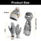 thumbnail image 2 of Gorro de punto con estampado de leopardo para invierno, bufanda larga y guantes para pantalla táctil, gorro grueso y cálido de tres piezas, 2 of 5