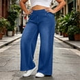 thumbnail image 4 of IFNWSV Denim Pants for Women Plus Size Stretchy Wide Leg Jeans with Pockets High Waisted Loose Casual Trousers Navy 2XL, 4 of 7