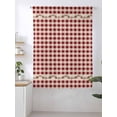 thumbnail image 2 of Sheer Curtains 72 Inches Long, Western Texas Star Retro Semi Sheer Curtains Light Filtering Window Treatment, Country Vintage Red Beige Plaid Privacy Voile Drapes for Living Room Bedroom 52x72 Inch, 2 of 7