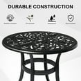 thumbnail image 5 of IVV Cast Aluminium Patio Bistro Table with 2" Umbrella Hole, Premium Black Outdoor Round Bar Dining Table for Porch Balcony Backyard, 23.6" Dia x 20.7" H, 5 of 10