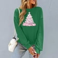 thumbnail image 6 of asdoklhq Christmas Plus Size Sweaters for Women Round Neck Hoodless Christmas Printed Casual Loose Sweatshirt Green M, 6 of 6
