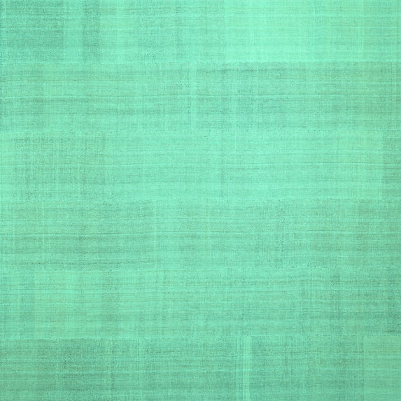 Ahgly Company Indoor Square Solid Turquoise Blue Modern Area Rugs, 6' Square
