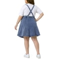 thumbnail image 3 of Vestido de mezclilla de talla grande Agnes Orinda para mujeres, monos, faldas con tirantes ajustables, 1X gris azul, 3 of 6