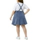 thumbnail image 3 of Vestido de mezclilla para mujeres de tallas grandes Agnes Orinda para el Día de la Madre, overoles de jeans, faldas con tirantes ajustables, 2X gris azul, 3 of 6
