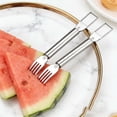 thumbnail image 2 of pstuiky Stainless Steel Watermelon Slicer Cutter Tool with Fruit Forks 3-In-1 Kitchen Gadget for Easy Cubes Slices Perfect for Picnics Barbecues and Outdoor Gatherings, 2 of 5