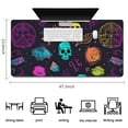 thumbnail image 5 of Long Mouse Pads for Desk,Neon Halloween Pattern Desk Mats on Top Of Desks, Desk Mouse Pad Extra Large with 3mm Non-Slip Base and Stitched Edge for Gaming,Office,Work,Home 47.3x23.6in, 5 of 5