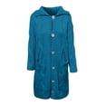 thumbnail image 4 of V-Neck Longline Cardigan, Plus-Size Duster Sweater, Relaxed Knit Coat Sky Blue M , Cardigan, 4 of 5