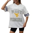 thumbnail image 2 of Women's Gameday Couture White West Virginia Mountaineers Iconic Oversized Fashion Jersey, 2 of 5