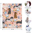 thumbnail image 4 of Dachshund and Flower Blanket,Comfortable Soft Lamb Wool Throw Blanket,All Season,Warm Lightweight Blankets for Sofa Bed Couch Living Room Chair,30"x40", 4 of 4
