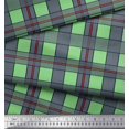 thumbnail image 2 of Soimoi Green Cotton Cambric Fabric Check Check Print Fabric by the Yard 42 Inch Wide, 2 of 5