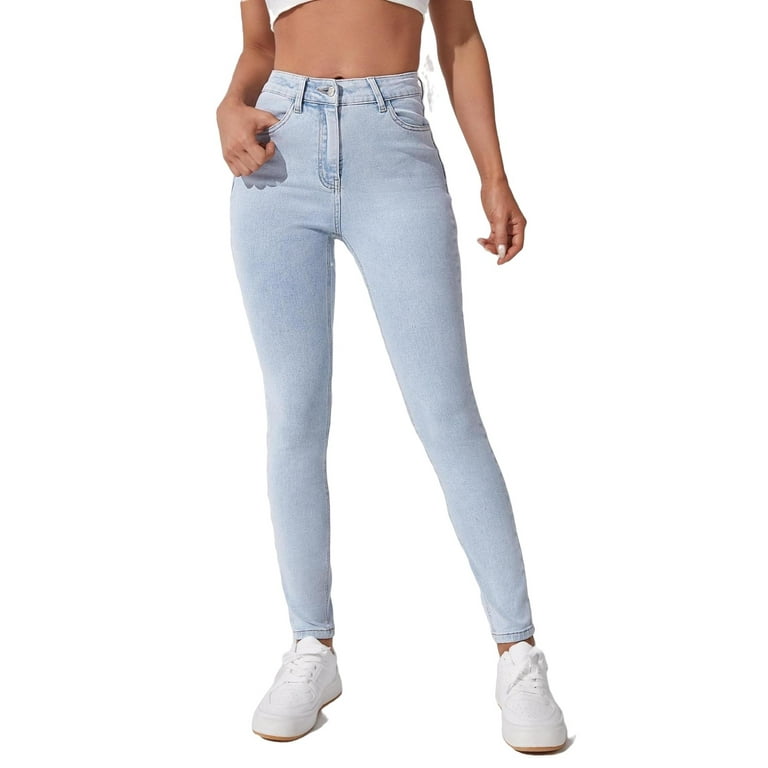 Women s Jeans High Waist Skinny Jeans Light Wash XXS