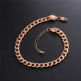thumbnail image 6 of U7 Simple Rose Gold Plated Women Anklet Cuban Foot Chain 8.5inches, 6 of 9