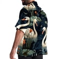 thumbnail image 3 of Swan Men's Short Sleeve Beach Shirts, Casual Printed Button Down, Summer Unisex Spread Collar Tops, 3 of 6