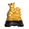 thumbnail image 2 of Big Chinese Zodiac Rat Statue with Wu Lou and Lotus, 2 of 2