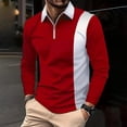 thumbnail image 2 of Mens Shirts, Awwp Men's Loose Fit Casual Fashion Lapel Long Sleeve T Shirts for Men Red S, 2 of 9